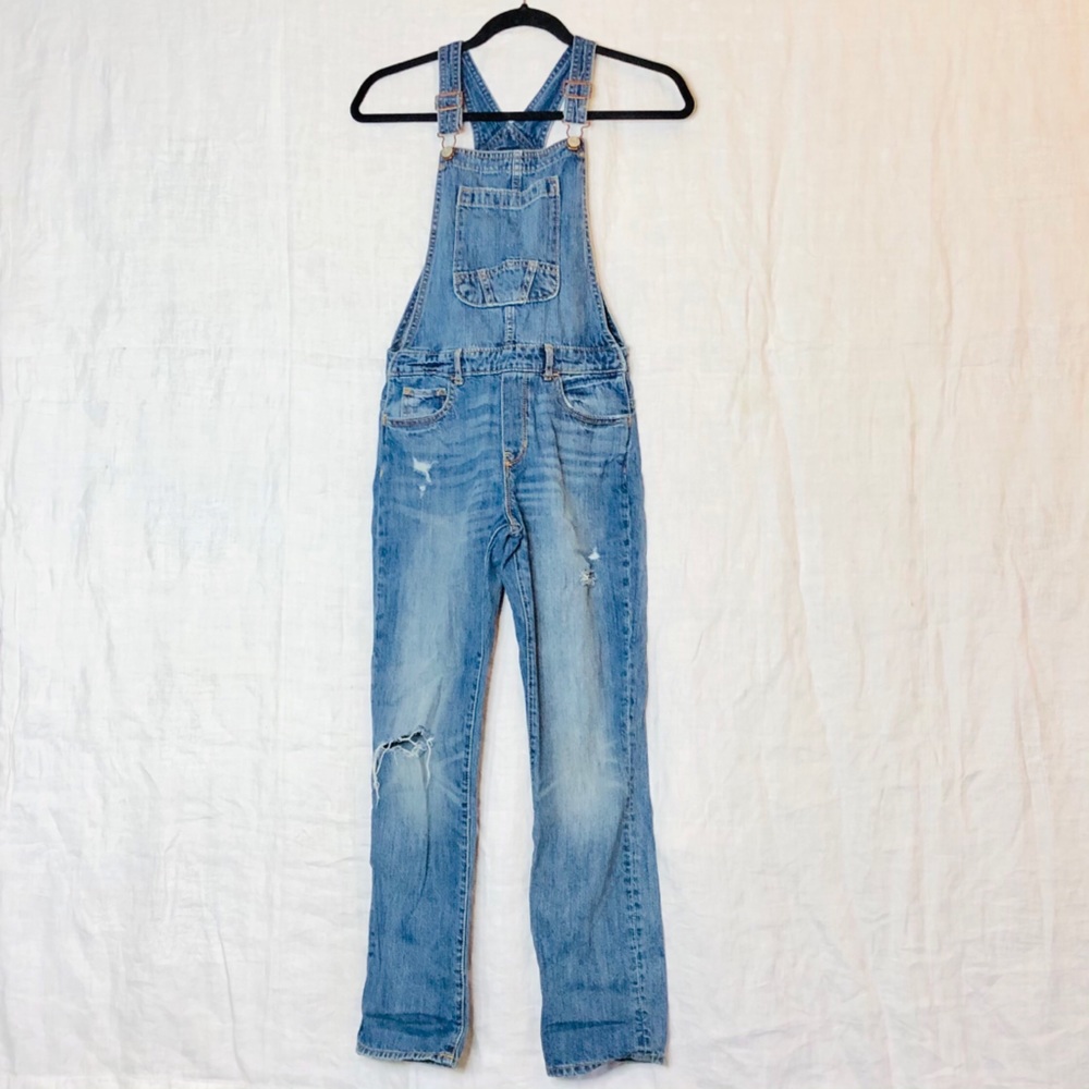 GAP Girls Full Length Distressed Overalls
